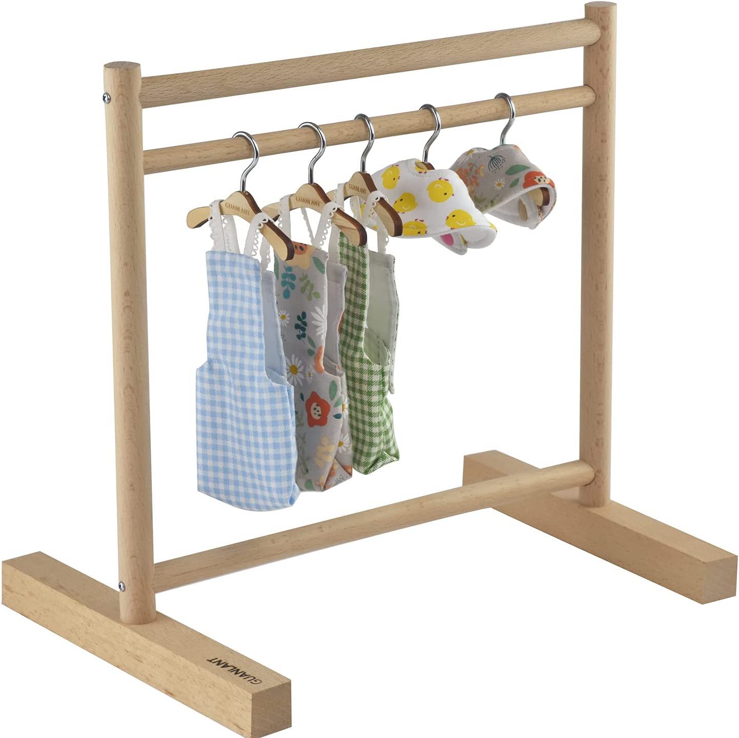 批發寵物衣架貓狗玩偶服裝架木質衣架子鳥類棲息支架鸚鵡迷你站架